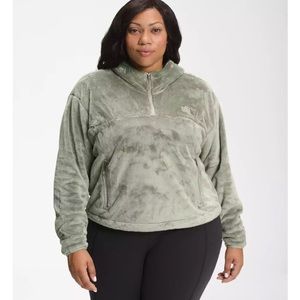 The North Face Women's Plus Osito ½ Zip Hoodie in Tea Green Sz 2X Cropped Fleece